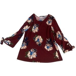 HIGHNESS FLORAL SWEATER- Burgundy Color- Size S/M